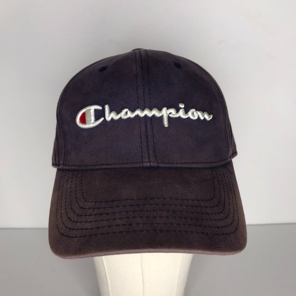 Champion Distressed Blue Embroidered Strapback Adjustable Hat